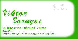 viktor dornyei business card